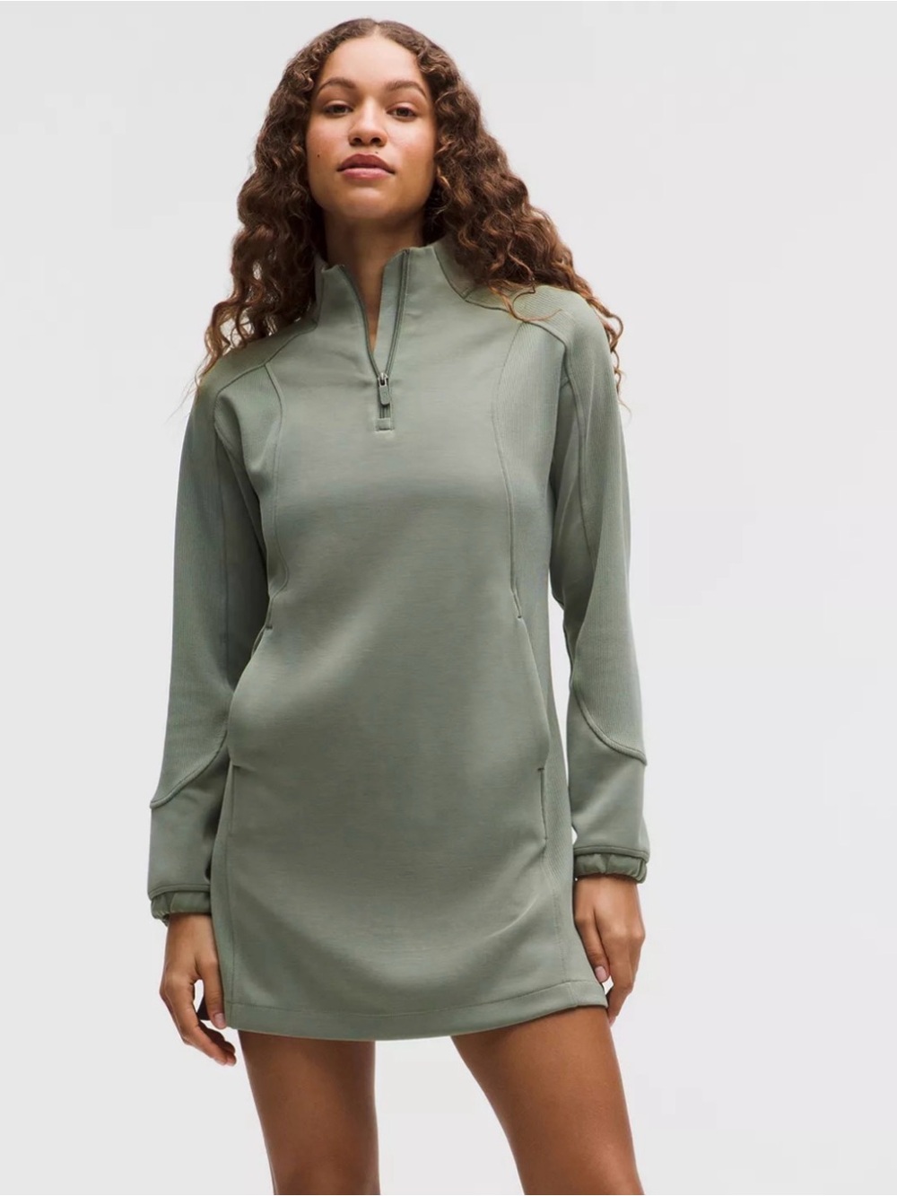 Lululemon Softstreme Half-Zip Mini Dress – Willow Leaf – Size Small